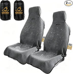 2 Pack Towel Car Seat Covers, Waterproof Washable Front Seat Protectors with Soft Terry Cloth, Non-Slip Backing, Universal Fit for Cars SUVs Trucks,Gym,Beach,Pets, Kids,Road Trips (Gray) by Unknown