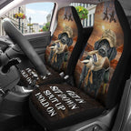 GENANY Duck Hunting Dog Car Seat Covers, 2-Piece Front Seat Set | 2-piece polyester front seat cover set, each 49.5 x 19.6 inches, with adjustable straps and hooks - Image 3