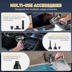 KMM Handheld Car Vacuum Cleaner, 16000PA Hand Held Vacuum & Air Duster | Strong Suction, 120W High Power, Portable, Cordless, Rechargeable, Multi-Nozzles & LED Liht, for Home, Car, Office, Pet - Image 6