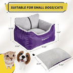 BurgeonNest Dog Car Seat for Small Dogs & Cats Under 25 lbs, Purple - Image 2