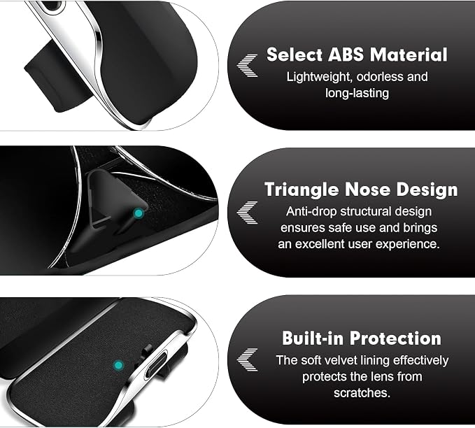 Car Visor Sunglass Holder, Multifunctional Sunglass Holder for Car with Clips, Universal Sun Visor Storage Accessories, for Most Car, SUVs, Trucks (Black) - Image 4