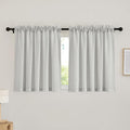 RYB HOME Bathroom Curtains Over Sink - Thick Flax Linen Semi Sheer Vertical Drapes Living Room Camper Curtain Privacy Protect Window Drapes Light Filters W 52 x L 36 inch, Light Grey, 2 Pack by RYBHOME