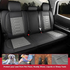 FREESOO Custom Leather for Toyota Tundra Seat Covers 2007-2013 Crewmax Cab | Fit for Crewmax Cab 5 Seats, Full Set, 60/40 Split Bench, Faux Leather, for Truck Toyota Tundra Accessories, BlackGrey - Image 6