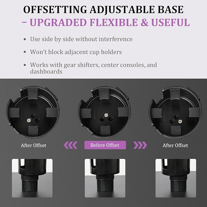 JINKEY 2 in 1 Cup Holder Expander, Extra Cup Holders Extender with Adjustable Car Cup Insert for Car Front Seat for Yeti，Hydroflask and Other Large Water Bottles & Mugs in 3.74"-4.25"(10-46 Oz) - Image 5