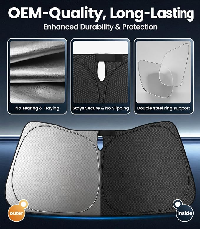 Zanch Custom Windshield Sun Shade for Honda HR-V 2023-2026, 7-Layer UV & Heat Protection, 100% Light Blocking, Vehicle-Specific Fit, Interior Protection, Keeps Cabin Cooler, Foldable SUV Accessories - Image 7