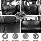 F150 Seat Covers 2015-2020 SuperCrew Full Set Custom Fit | Fits 2015-2020 Ford F150 SuperCrew & 2017-2022 F250/F350/F450 CrewCab Lariat,King Ranch,Platinum,Limited Faux Leather - Image 3