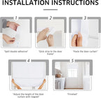 NICETOWN Pure White Magnetic Blackout Door Blinds, No Drill Roman Shade | Front French Door Curtain for Window, Thermal Insulated Light Blocking Shades, Sidelight Glass, 24" W x 64" L, 1 Panel - Image 5