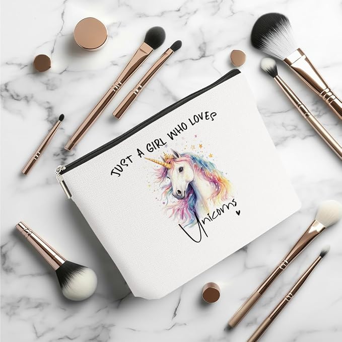 Unicorn Gifts Makeup Bag, Unicorn Gift Cosmetic Bag Travel Organizer Bags | Unicorns Lovers Makeup Pouch, Christmas Birthday Animal Lovers Gifts for Women Girls Friends Daughter - Image 3