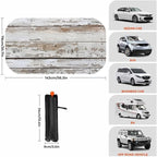 Wooden Board White Old Style Car Windshield Sun Shade Foldable Umbrella Auto Sunshade for Car Truck SUV-Blocks Sun Visor Protector-Keeps Your Vehicle Cool - Image 3