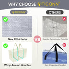 TICONN 2 Pack Extra Large Moving Bags Heavy Duty with Zippers & Carrying Handles, Durable Storage Bags Moving Boxes for Closet Organizers and Storage (2 Pack, Cream) - Image 4