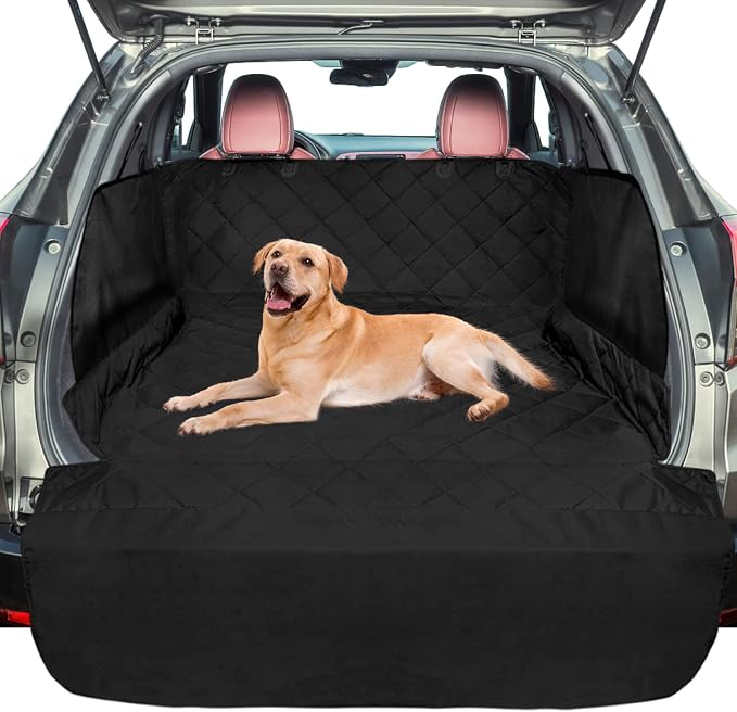 F-color SUV Cargo Liner for Dogs - Trunk Cover with Bumper Flap Protector | Waterproof Pet Cargo Cover with Side Flaps, Dog Car Seat Cover with Non-Slip Trunk Mat, Prevents Scratches Pet Hair Mud Dirt by F-color