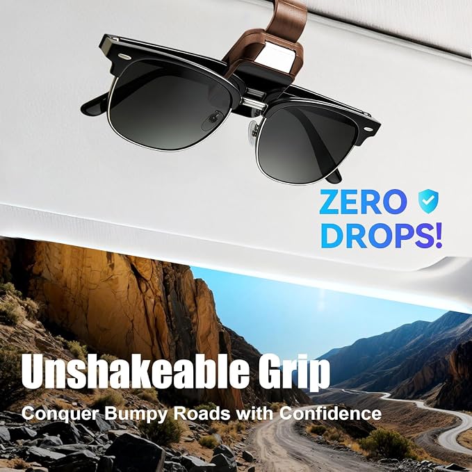 Dsycar Sunglasses Holder for Car, 2 Pack Car Sun Visor Sunglasses Clip | One-Handed-Operation Easy Access Storage for Driving,Universal Fits Anti-Scratch Car Sun Visor Accessories - Image 4