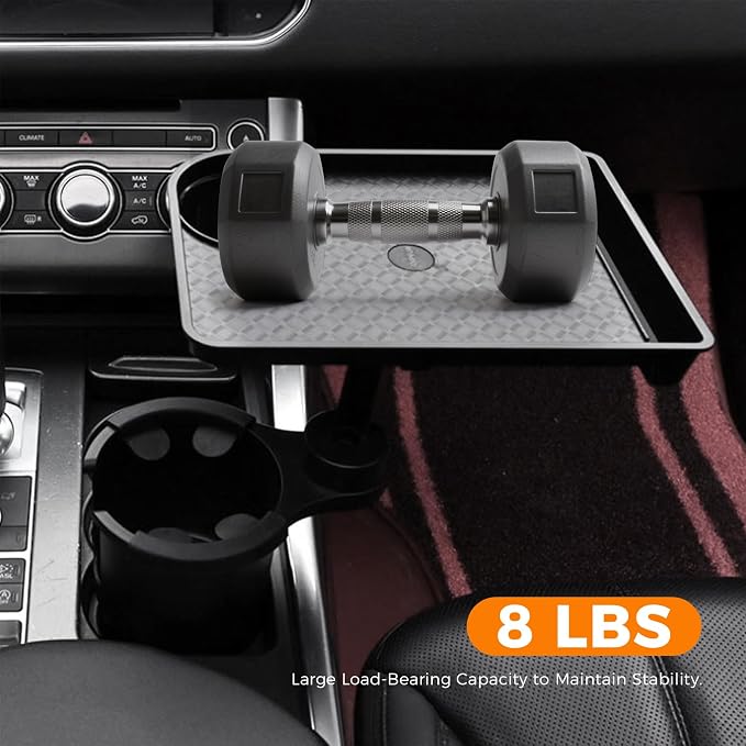 3-in-1 Car Cup Holder Tray for Eating with Double Cupholders | Expander 2.6"-3.7" Inner Diameter Standard Vehicles, Car Seat Cups Holder with 10.24" Snack Tray Organizer & Phone Holder - Image 5