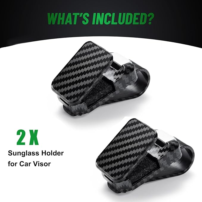 2 Pack Car Sun Visor Sunglasses Clip, Carbon Fiber Finish Sunglass Holder | One-Handed-Operation Easy Access Storage for Driving,Universal Fits Anti-Scratch Car Sun Visor Accessories - Image 8