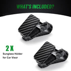 2 Pack Car Sun Visor Sunglasses Clip, Carbon Fiber Finish Sunglass Holder | One-Handed-Operation Easy Access Storage for Driving,Universal Fits Anti-Scratch Car Sun Visor Accessories - Image 8