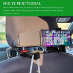 2PCS Car Headrest Hidden Hook, Purse Hook for Car, 2 in 1 Vehicle Back Seat Headrest Mobile Phone Holder, 360° Rotating Backseat Organizer for Handbag Clothes Grocery Fit Vehicles (Red) - Image 4