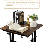 SIDUCAL Mobile Standing Desk, Portable Stand Up Desk, Small Adjustable Converter with Wheels Home Office Workstation, Rolling Laptop Cart for Sitting, Rustic Brown - Image 7