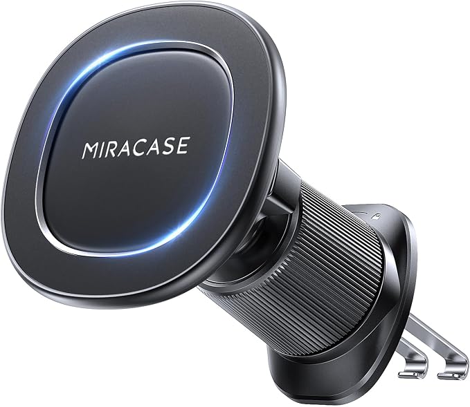 Miracase Car Phone Holder for Magsafe [Super Strong Magnets] Magnetic Phone Holders for Your Car, 360°Adjustable Air Vent Hands Free Cell Phone Mount Cradle (Matte Black, Regular) by Miracase