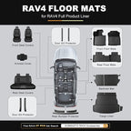 AOMSAZTO Floor Mats for Toyota RAV4 Hybrid 2026, with Door Sill Protector | Not for PHEV, Custom Fit Floor Liners All-weather Protection Full Coverage Car Mats Door Sill Guards 2026 RAV4 Accessories - Image 9