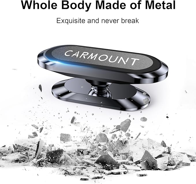 【2-Pack】 Magnetic Phone Holder for Car【Strong Magnets】 Carmount 2.0 Magnetic Phone Mount for Car【360°Rotation】 Car Mount for Cell Phone Holders for Your Car for All Smartphones & All Car Models - Image 3