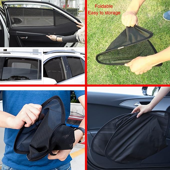 Car Window Sun Shade for GX 460 2010-2022 Magnetic Curtain,5PCS Set | UV Protection Cover for Baby Mesh Curtain for Rear Side Windows and Rear Windshield Auto Accessories - Image 8