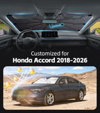 Windshield Sun Shade for Honda Accord 2018-2026 with 360° Rotating Shaft | Custom Fit Umbrella Sunshade for UV Blocking, Interior Heat Protection, Easy Storage, UPF 50+ Cool Windshield Cover - Image 2