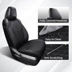 Huidasource Custom Fit RAV4 Front Car Seat Covers, Leather Seat Cushion Cover Accessories Fit for 2019-2024 Toyota Rav4 XLE LE XLE Premium Limited(Not for Hybrid/Adventure/TRD Off-Road/Prime, Black) - Image 3