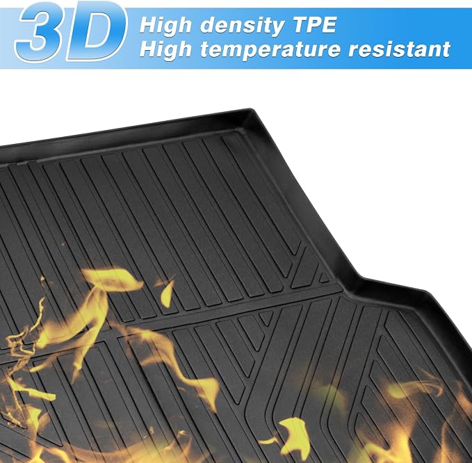 Powerty Trunk Mat for Kia NIRO 2023-2026 (Not for NIRO EV& NIRO Plug-in Hybrid), All Weather TPE Cargo Mat Liner for NIRO Rear Trunk - Image 3