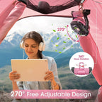 Portable Fan Rechargeable 20000mAh Cordless Battery Powered Camping Fan | with LED Lantern, Small Table Fan, USB Battery Operated Fans for Travel Bedroom Home Camping Tent Office Beach Desk Pink - Image 4