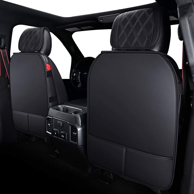 Front Car Seat Covers for Ford F150 F250 F350 F450 Truck (Black) | Custom Fit 2009-2026 F150 XLT STX XL, 2017-2026 F250 F350 F450 Super Duty Truck Crew/Regular/Extended Cab, Waterproof Leather - Image 3