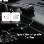 Socool Portable Car Fan - 14500mAh Rechargeable Battery Opearated, Clip on Car Seat Headrest 360 Rotatable, 5-Speed Backseat Fans for Baby Rear Facing Cooling with Dual Air Outlets for SUV RV Truck - Image 7
