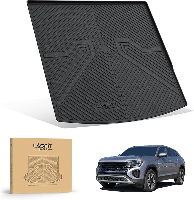 LASFIT Trunk Mat for Volkswagen Atlas Cross Sport 2020-2026, Custom Fit All-Weather Protection TPE Rubber Cargo Mat for VW Accessories, Super Duty, Waterproof, Easy to Clean, Black - Image 9