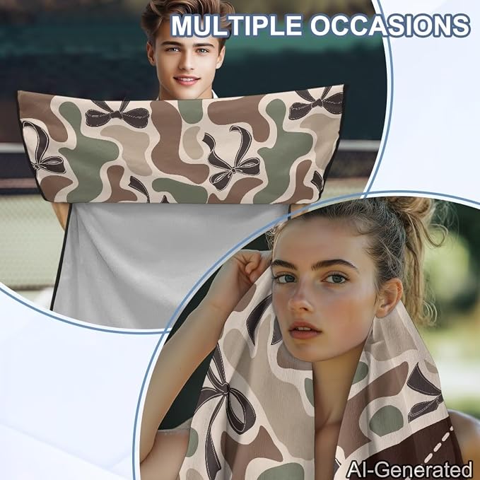 Camo Bow Car Towel Seat Cover 1Pack Soft Comfortable | Breathable Car Seat Cover Protector, with Storage Bag, Easy to Store, for Cars, Trucks, Sedans, Vans, SUVs - Image 5