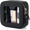 Small Clear Makeup Bag Travel Cosmetic Case, Portable Make Up Organizer Traveling Compact Car Bag for Essentials Transparent Toiletry Bag with Zipper by FASAOH