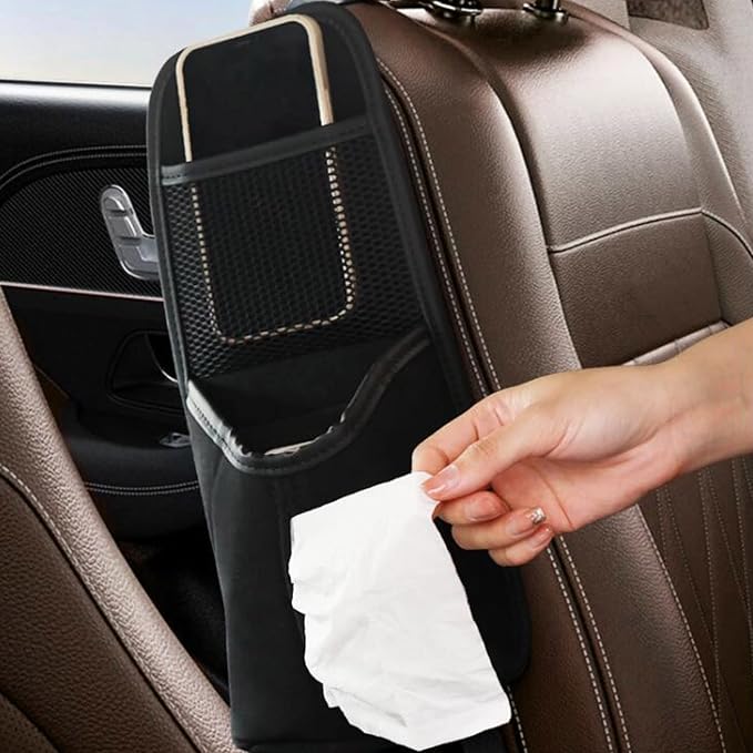 Car Seat Side Organizer Large Capacity Car Seat Side Storage Bag Hanging Tissue by AICARS