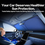 Titanium Silver Windshield Sun Shade for Ford F150 2021-2025 | Ice Blue Reflective Layer, UPF 50+ UV and Heat Blocking, Foldable, Hot-Weather Interior Protection, for Cars, SUVs and Trucks - Image 7