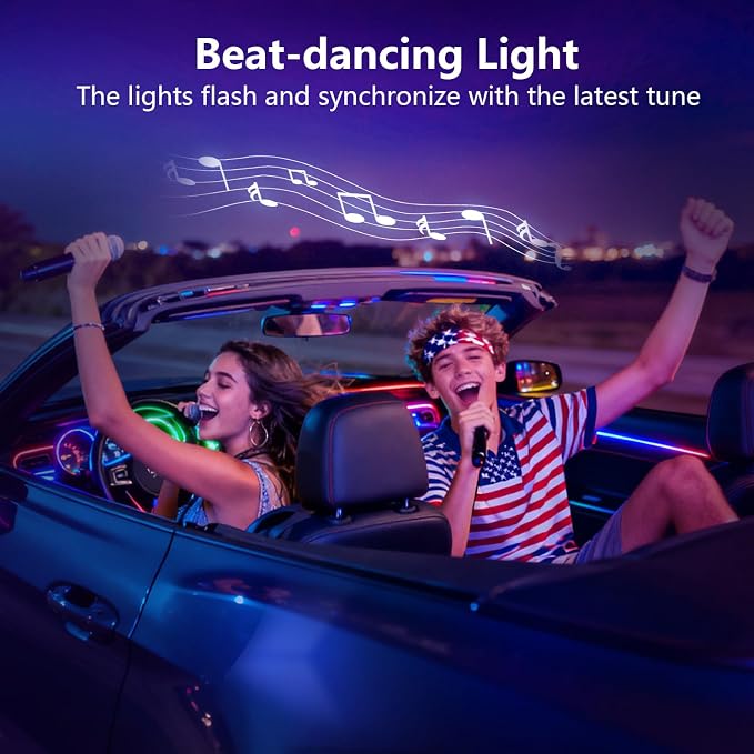 Footwell Lighting for car, Car Interior LED Lights,Lights for Inside car,APP Controlled RGB Light Strip with Music Sync Mode, 72 LEDs 16 Million Colors for Cars, Trucks, SUV via 12V Lighter - Image 3