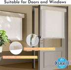 Persilux Light Filtering Roller Shades for Window Blinds,Cordless,Linen Fabric,Thermal Insulated Fabric UV Protection Shades for Home,Office,Bedroom,Door,Light Filtering-Cream,23" W X 72" H - Image 3