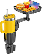 Car Cup Holder Tray, Cup Holder Expander 20.5" Height Adjustable Arm Car Food Tray Table for Eating with Phone Holder Road Trip Essential fit Most Bottles by Peastrex