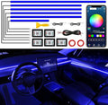 Acrylic Interior Car LED Strip Light with Wireless APP, Car Accessories 6 in 1 with 175 inches 593 LEDs Fiber Optic Ambient Lighting Kits, RGB Dynamic Music Sync Neon LED Strip Light for Car by MAODANER