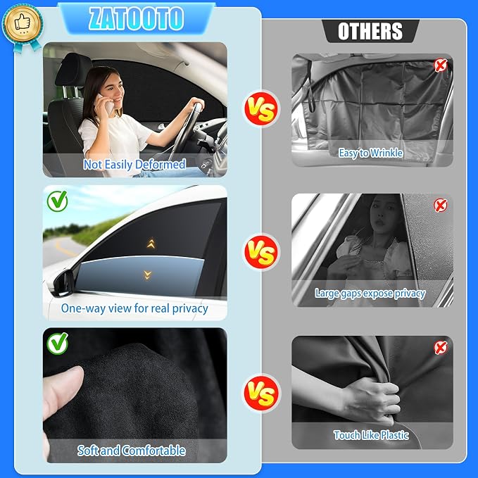 ZATOOTO Magnetic Car Window Shades 4PCS, Car Window Covers Ultimate Privacy | Side Window Sun Shade, UV Protection, Heat Insulation, Perfect for Camping, Travel, Baby Safety, and Daily Use - Image 9
