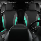CAR PASS Line Rider Sporty Front Seat Covers,Mint Car Seat Covers Two Front Seats Only for Cute Women Girl, Airbag Compatible,Universal Fit Sedans,Cars,Vans,SUV,Truck(Black and Mint) - Image 4