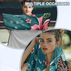 Sea Turtle Print Car Seat Cover Towels Front Seats Hibiscus Print Automotive Seat Covers for Truck Sedan SUV Sweat Absorption Running Towel, Workout Towel and Yoga Mat - Image 5