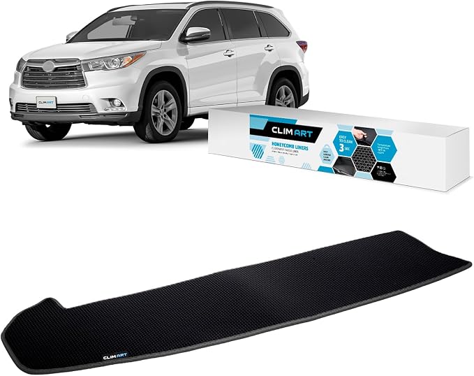 CLIM ART Cargo Liner for Toyota Highlander 2014-2019 Custom Fit Trunk Mat, with Honeycomb Dirtproof & Waterproof Technology - All-Climate, Heavy Duty, Anti-Slip Cargo Liner, Luggage - FL01114239 by CLIMART