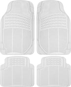 BDK 4-Piece Rubber Transparent Clear Floor Mats Heavy Duty for Front & Rear Car Truck Van SUV, All Weather Protection, Universal Fit by BDK
