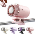 Car Clip on Air Conditioner Fan with LED Display, 360°Rotation, Semi-Cooling Technology, USB Rechargeable Personal Fan, Hands-Free Clip on Fan for Cars, Work, Camping (Pink) by Movued