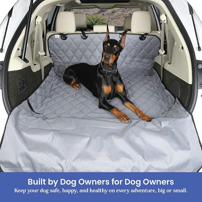 4Knines Heavy-Duty SUV Cargo Liner for Dogs, Grey Large | K9-Shield waterproof layer, non-slip backing, quick-release clips for easy install and cleanup. Machine washable. - Image 4