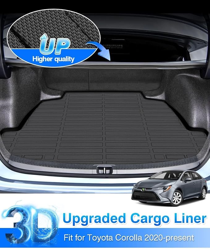 Cartist Cargo Liner Fits for Toyota Corolla Sedan & Corolla Hybrid 2020-2024 (Not for Corolla Cross & Hatchback) All Weather Trunk Mat Durable 3D Upgrade Anti-Slip Rear Cargo Mat Trunk Liner Black - Image 2
