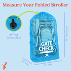 J.L. Childress Gate Check Bag for Single & Double Strollers, Neon Blue | AirTag compatible Gate Check Bag keeps strollers clean, protected & easy to identify when airport gate checking - Image 3