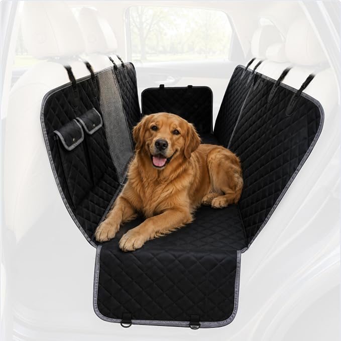 evori Dog Guard, Waterproof Dog Car Seat Cover with Mesh Barrier, Hammock | Nonslip back seat protector with mesh divider for cars, trucks and SUVs, scratchproof dog blanket, adjustable straps by Unknown